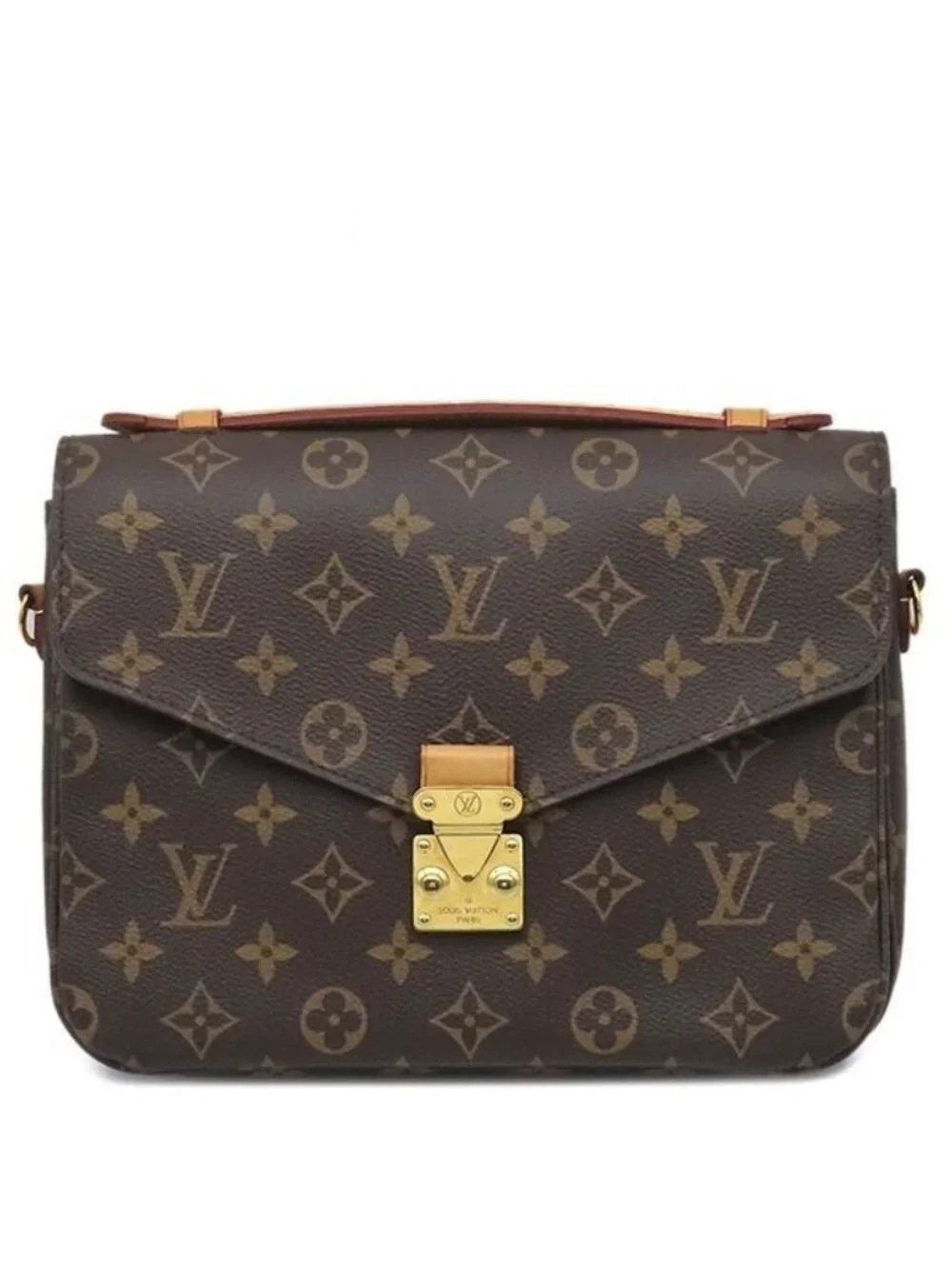 Louis Vuitton 2-Way Bag Pochette Metis MM Monogram Canvas Gold Brown Shoulder